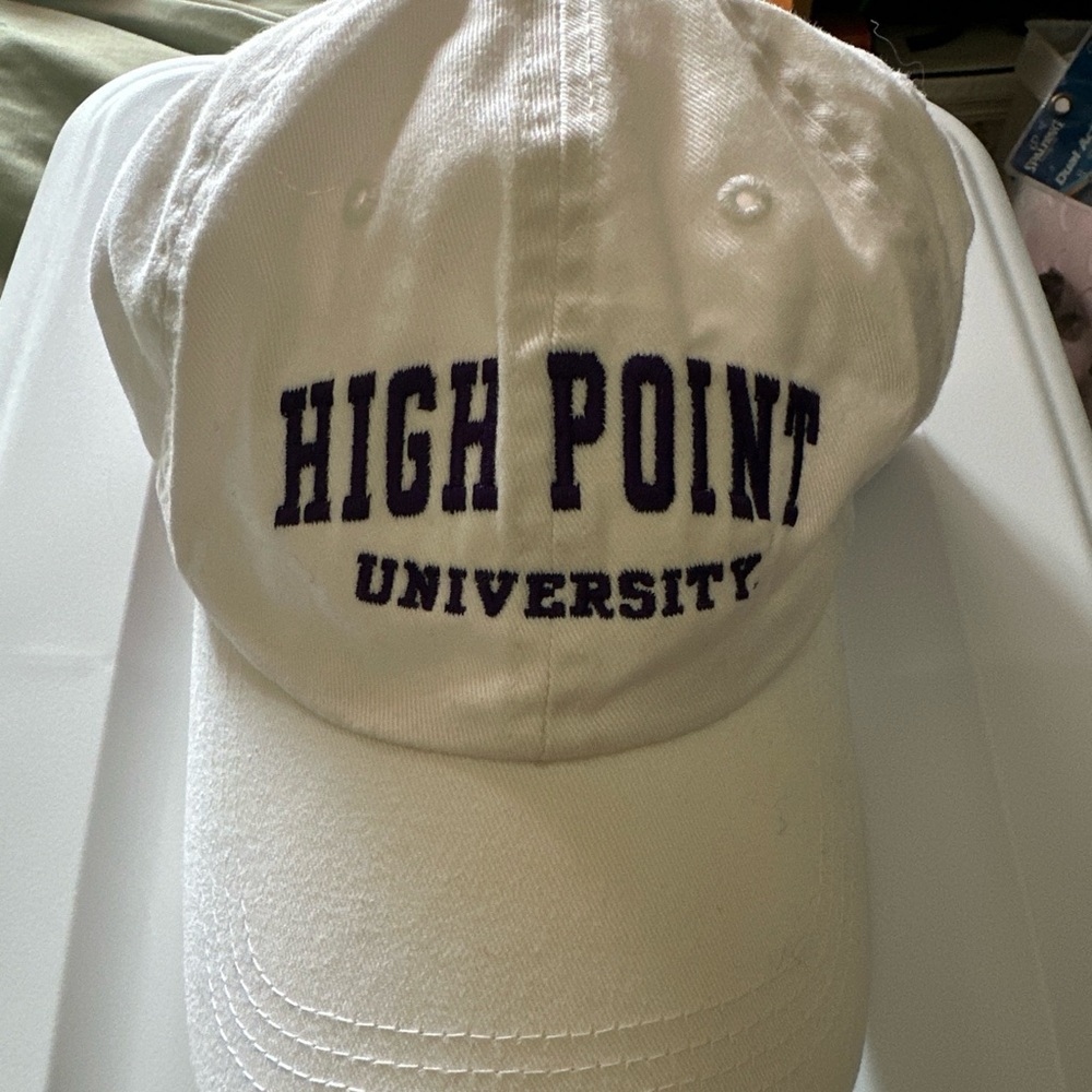 High Point University Flex Fit Hat- White